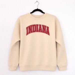 Indiana Football Beige Crewneck Sweater